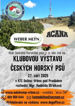 Klubová výstava 2025 s víkendovým setkáním ČHP