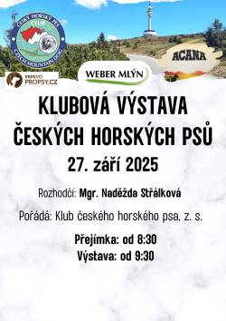 Klubová výstava 2025 s víkendovým setkáním ČHP